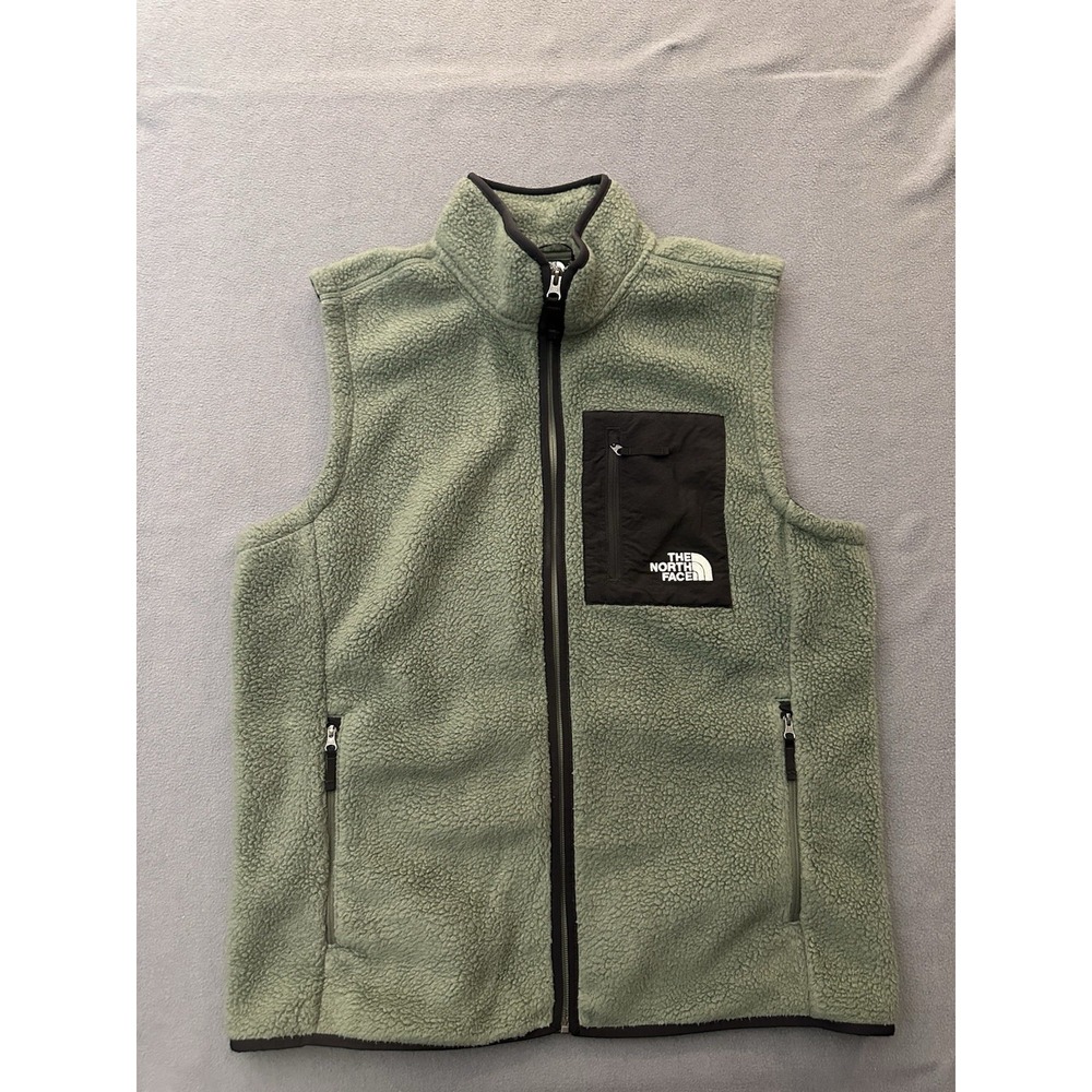 North Face Peak Fleece Vest Full Zip Jacket Coat Men Size Large Sherpa Vest
